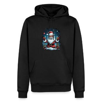Lustiger Weihnachtsmann zu Weihnachten - Männer Premium Bio Hoodie - Schwarz - Vorne - Nico (187cm)
