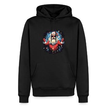 Lustiger Weihnachtsmann zu Weihnachten - Männer Premium Bio Hoodie - Schwarz - Vorne - Nico (187cm)
