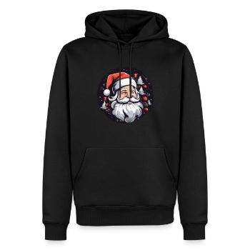 Lustiger Weihnachtsmann zu Weihnachten - Männer Premium Bio Hoodie - Schwarz - Vorne - Nico (187cm)