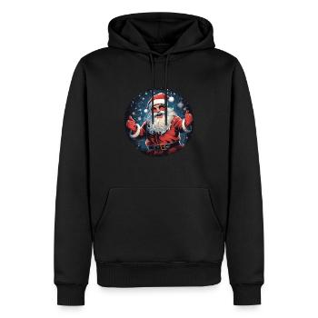 Lustiger Weihnachtsmann zu Weihnachten - Männer Premium Bio Hoodie - Schwarz - Vorne - Nico (187cm)