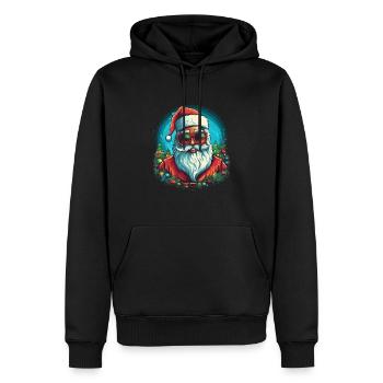 Lustiger Weihnachtsmann zu Weihnachten - Männer Premium Bio Hoodie - Schwarz - Vorne - Nico (187cm)