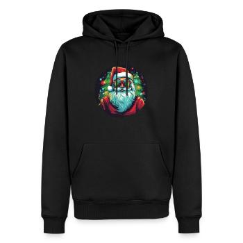 Lustiger Weihnachtsmann zu Weihnachten - Männer Premium Bio Hoodie - Schwarz - Vorne - Nico (187cm)