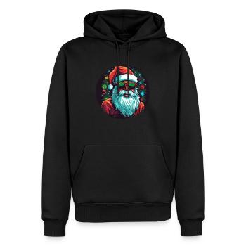 Lustiger Weihnachtsmann zu Weihnachten - Männer Premium Bio Hoodie - Schwarz - Vorne - Nico (187cm)