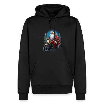 Lustiger Weihnachtsmann zu Weihnachten - Männer Premium Bio Hoodie - Schwarz - Vorne - Nico (187cm)