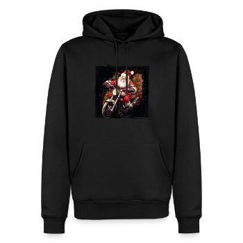 Lustiger Weihnachtsmann zu Weihnachten - Männer Premium Bio Hoodie - Schwarz - Vorne - Nico (187cm)