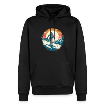Snowboardung und Skifahren und dann Aprés-Ski - Männer Premium Bio Hoodie - Schwarz - Vorne - Nico (187cm)