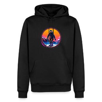 Snowboard ou ski puis après-ski - Sweat à capuche Premium bio Homme - noir - Devant - Nico (187cm)