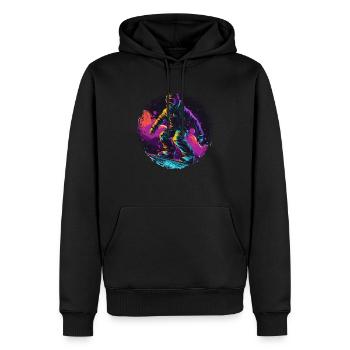 Snowboard ou ski puis après-ski - Sweat à capuche Premium bio Homme - noir - Devant - Nico (187cm)