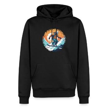 Snowboard ou ski puis après-ski - Sweat à capuche Premium bio Homme - noir - Devant - Nico (187cm)