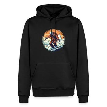 Snowboard ou ski puis après-ski - Sweat à capuche Premium bio Homme - noir - Devant - Nico (187cm)