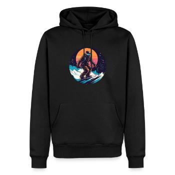 Snowboard ou ski puis après-ski - Sweat à capuche Premium bio Homme - noir - Devant - Nico (187cm)