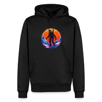Snowboard ou ski puis après-ski - Sweat à capuche Premium bio Homme - noir - Devant - Nico (187cm)
