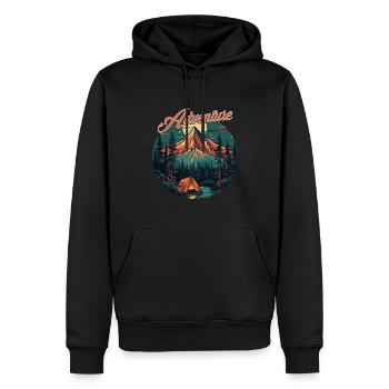 Aventure de trekking dans la nature de la forêt - Sweat à capuche Premium bio Homme - noir - Devant - Nico (187cm)