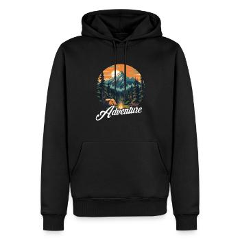 Aventure de trekking dans la nature de la forêt - Sweat à capuche Premium bio Homme - noir - Devant - Nico (187cm)