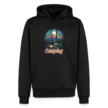 Aventure de trekking dans la nature de la forêt - Sweat à capuche Premium bio Homme - noir - Devant - Nico (187cm)