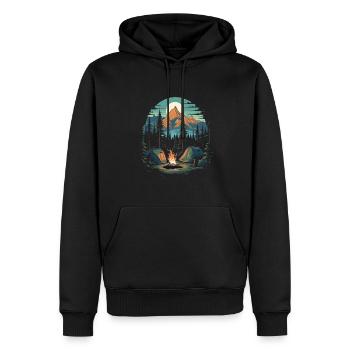 Aventure de trekking dans la nature de la forêt - Sweat à capuche Premium bio Homme - noir - Devant - Nico (187cm)