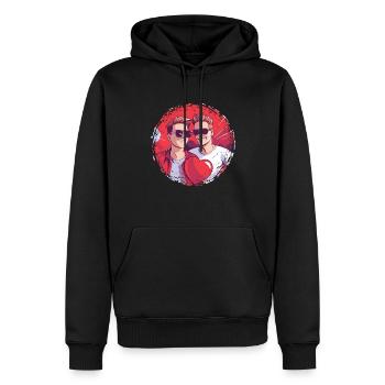 LGBT Gay Valentinstag Idee für Schwule - Männer Premium Bio Hoodie - Schwarz - Vorne - Nico (187cm)