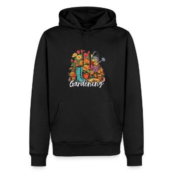 Die Freude eines Gartenliebhabers - Männer Premium Bio Hoodie - Schwarz - Vorne - Nico (187cm)