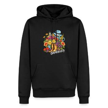 Die Freude eines Gartenliebhabers - Männer Premium Bio Hoodie - Schwarz - Vorne - Nico (187cm)