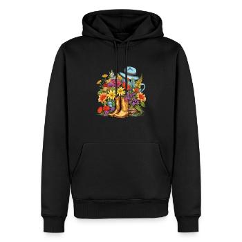 Die Freude eines Gartenliebhabers - Männer Premium Bio Hoodie - Schwarz - Vorne - Nico (187cm)