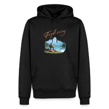 Angeln Freizeit Besinnliche Stille Naturerlebnis - Männer Premium Bio Hoodie - Schwarz - Vorne - Nico (187cm)