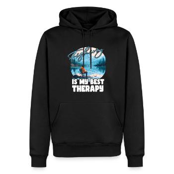 Angeln Freizeit Besinnliche Stille Naturerlebnis - Männer Premium Bio Hoodie - Schwarz - Vorne - Nico (187cm)