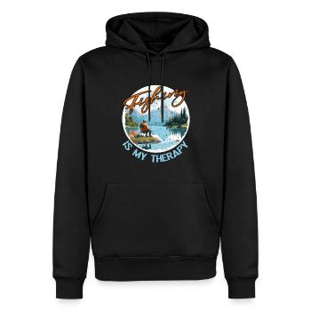 Angeln Freizeit Besinnliche Stille Naturerlebnis - Männer Premium Bio Hoodie - Schwarz - Vorne - Nico (187cm)