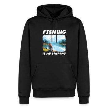 Angeln Freizeit Besinnliche Stille Naturerlebnis - Männer Premium Bio Hoodie - Schwarz - Vorne - Nico (187cm)