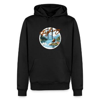 Angeln Freizeit Besinnliche Stille Naturerlebnis - Männer Premium Bio Hoodie - Schwarz - Vorne - Nico (187cm)