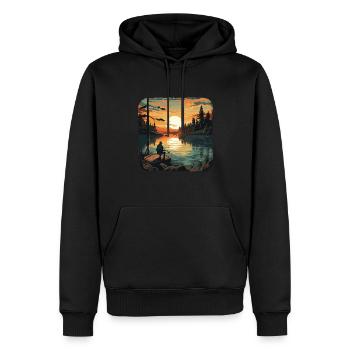 Angeln Freizeit Besinnliche Stille Naturerlebnis - Männer Premium Bio Hoodie - Schwarz - Vorne - Nico (187cm)