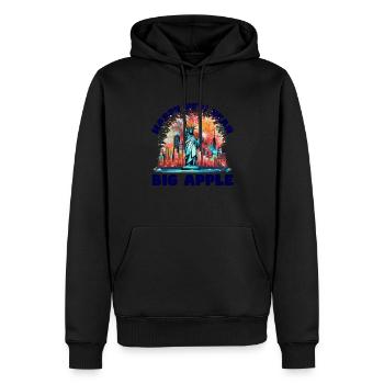 Happy New Year with fireworks in New York - Men’s Premium Organic Hoodie - black - Front - Nico (187cm)