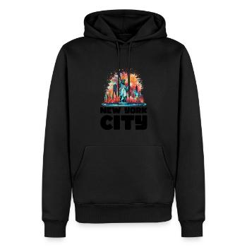 Happy New Year with fireworks in New York - Men’s Premium Organic Hoodie - black - Front - Nico (187cm)