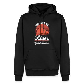 Donner à mon foie une bonne maison. - Sweat à capuche Premium bio Homme - noir - Devant - Nico (187cm)