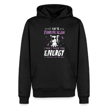 Fibromyalgie & Katzenliebhaber Freude - Männer Premium Bio Hoodie - Schwarz - Vorne - Nico (187cm)