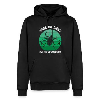 Lyme-Krankheit Humor: Zecken sind Doof - Männer Premium Bio Hoodie - Schwarz - Vorne - Nico (187cm)