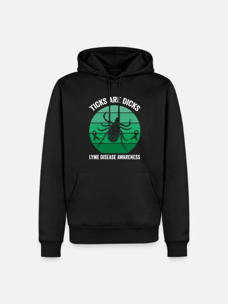 Lyme-Krankheit Humor: Zecken sind Doof - Männer Premium Bio Hoodie - Schwarz