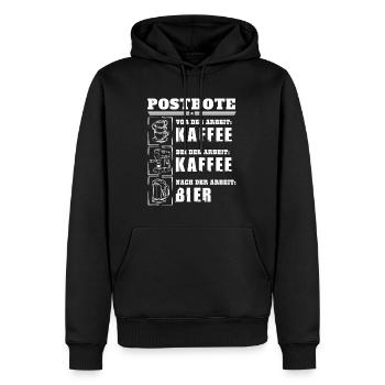 Mon quotidien de facteur - Sweat à capuche Premium bio Homme - noir - Devant - Nico (187cm)