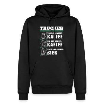 Mon quotidien de camionneur - Sweat à capuche Premium bio Homme - noir - Devant - Nico (187cm)