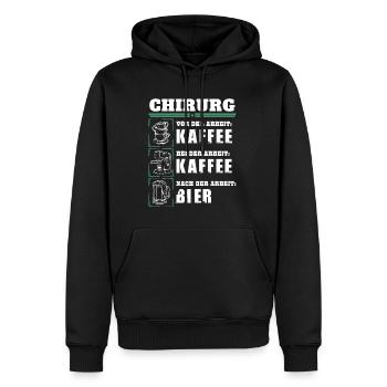 My daily routine as a surgeon - Men’s Premium Organic Hoodie - black - Front - Nico (187cm)