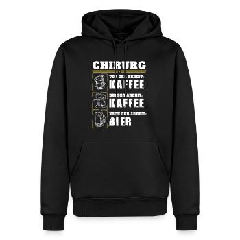 My daily routine as a surgeon - Men’s Premium Organic Hoodie - black - Front - Nico (187cm)