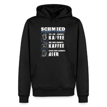 My daily routine as a blacksmith - Men’s Premium Organic Hoodie - black - Front - Nico (187cm)