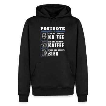 Mein Tagesablauf als Postbote - Männer Premium Bio Hoodie - Schwarz - Vorne - Nico (187cm)