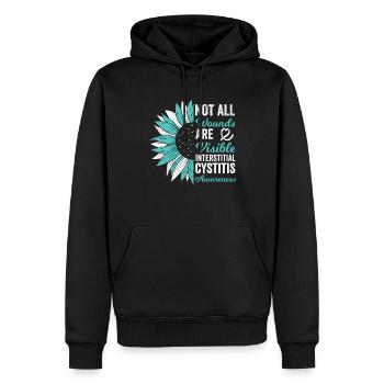 Cystite interstitielle : plaies invisibles - Sweat à capuche Premium bio Homme - noir - Devant - Nico (187cm)