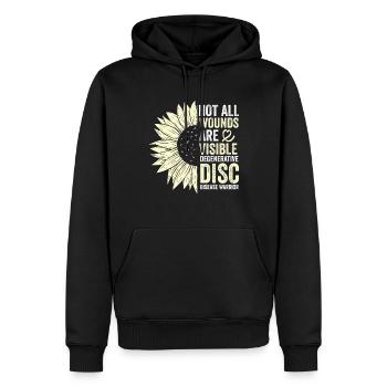 Dégénérescence du disque intervertébral Discose - Sweat à capuche Premium bio Homme - noir - Devant - Nico (187cm)