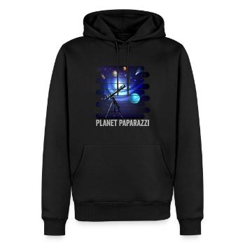 Planète Paparazzi : capturer les merveilles cosmiques - Sweat à capuche Premium bio Homme - noir - Devant - Nico (187cm)