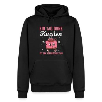 Amateur de gâteaux : Journée sans gâteau Jour perdu - Sweat à capuche Premium bio Homme - noir - Devant - Nico (187cm)