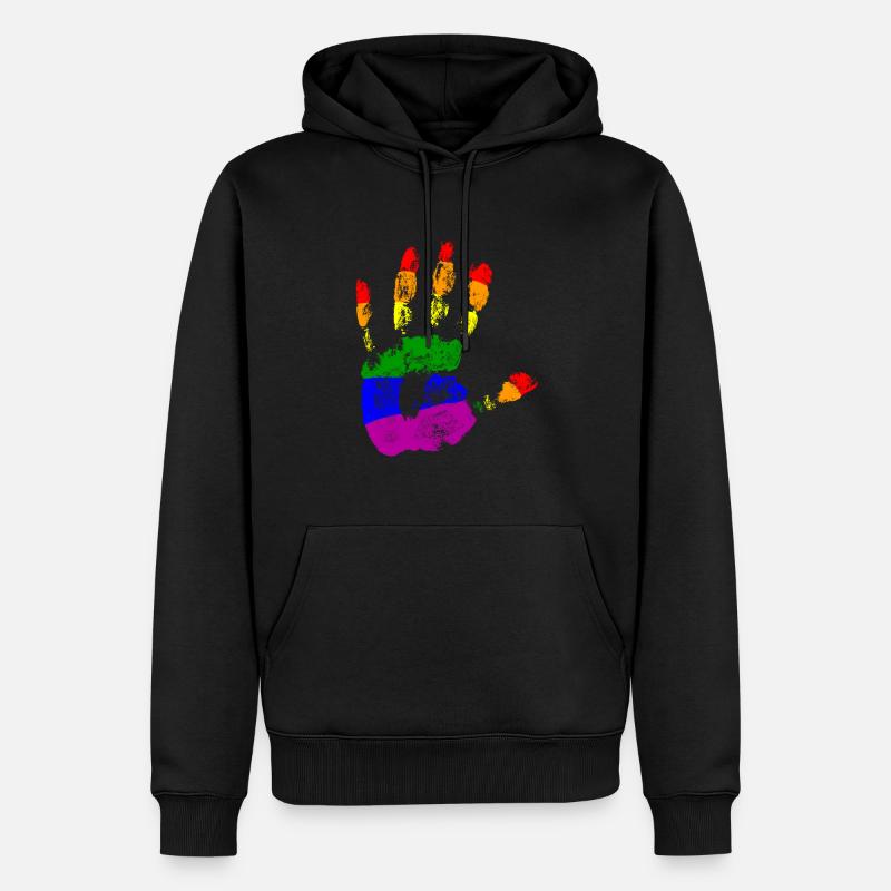 Rainbow Connection Étreinte, Joyeuse Fierté - Sweat à capuche Premium bio Homme - noir
