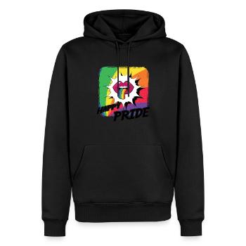 Rainbow Connection Embrace, Happy Pride - Männer Premium Bio Hoodie - Schwarz - Vorne - Nico (187cm)