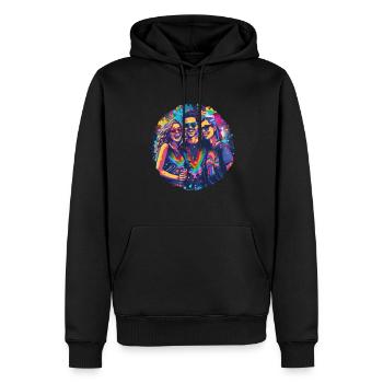 Rainbow Connection Embrace, Happy Pride - Männer Premium Bio Hoodie - Schwarz - Vorne - Nico (187cm)