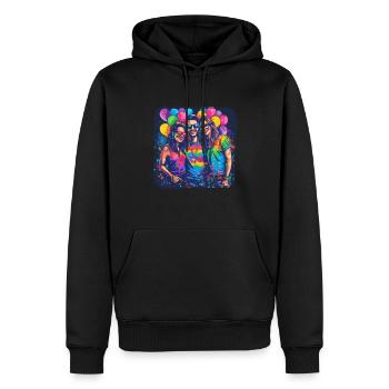 Rainbow Connection Embrace, Happy Pride - Männer Premium Bio Hoodie - Schwarz - Vorne - Nico (187cm)